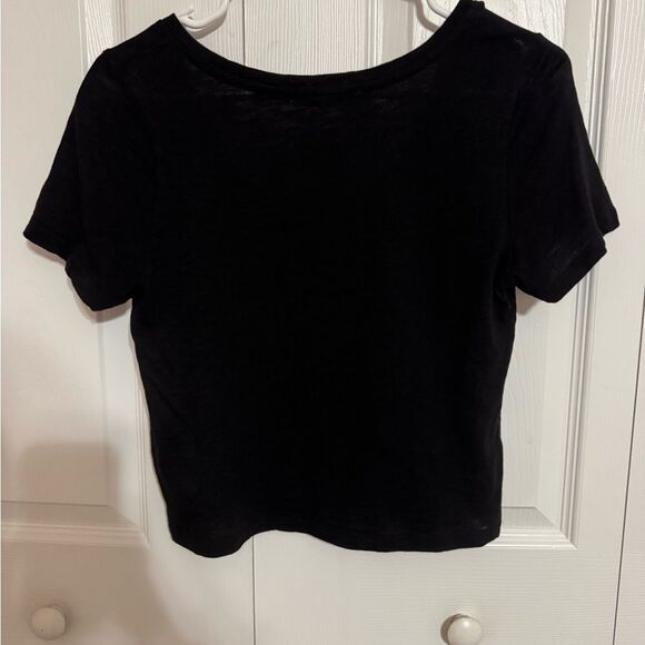 Express Black Fitted Short Sleeve Crop Tee – Size S/P - Picture 3 of 4